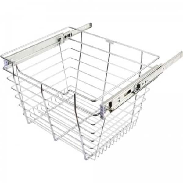 Hardware Resources 11" Tall Pull Out Wire Basket with Full Extension